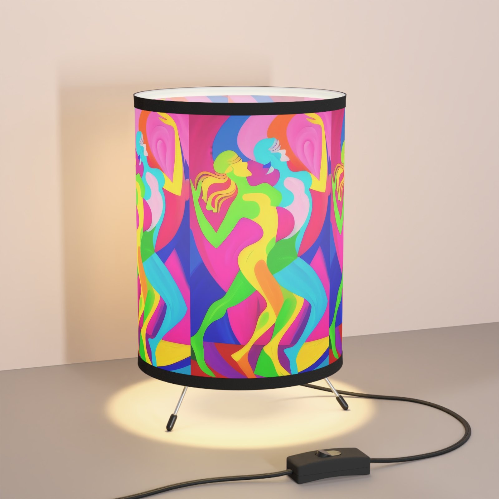 A forest whisper III / Tripod shops Lamp with High-Res Printed Shade, USCA plug